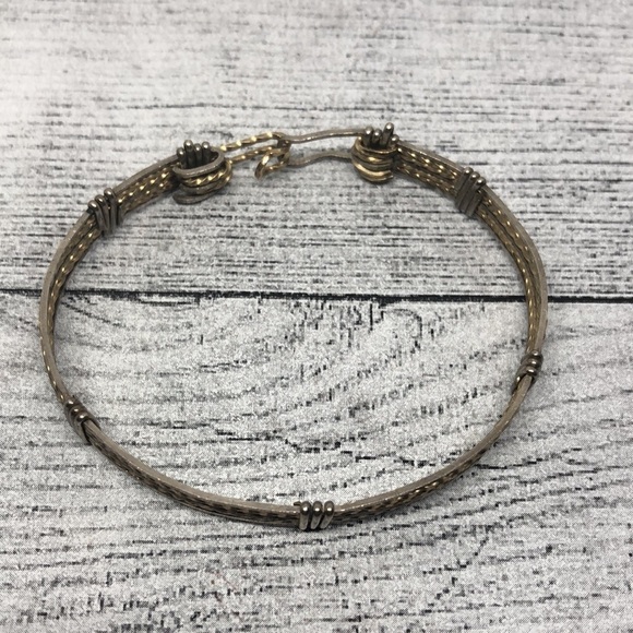 Vintage sterling silver 925 artisan style braided bracelet minimalist 6.5 wrist - Picture 3 of 5